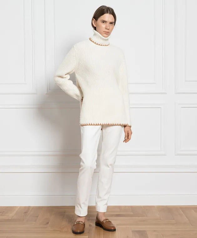 Enrico Mandelli Maglione in cashmere bianco A7KD195240