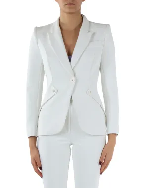 Giacca monopetto in crepe stretch