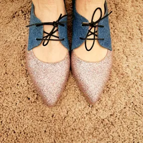 Scarpe Stringate Jeans/ Glitter Multicolor AnneClaire